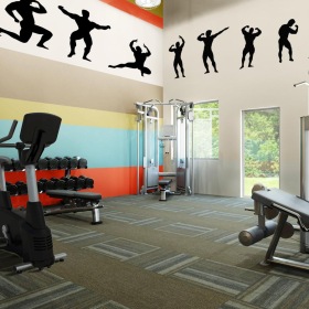a gym with exercise equipment